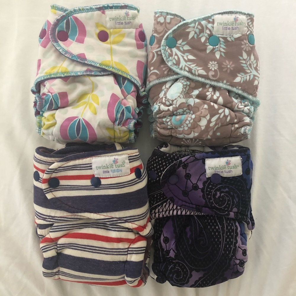 (4) Twinkie Tush Little Cloth Diapers